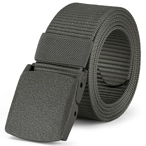 IronSeals Military Tactical Web Belt, Webbing Nylon Outdoor Web Belt with Plastic Buckle