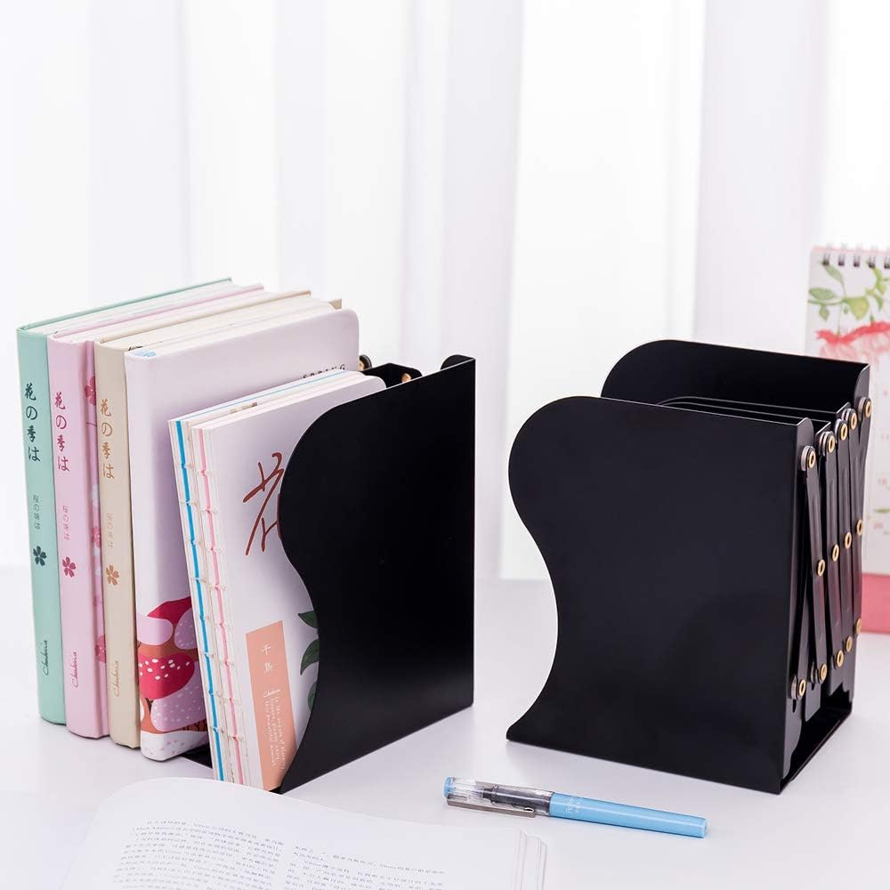 Amazon 2セット ブックスタンド本立て 伸縮自在金属製卓上本棚 ファイル 書類 ブックエンド 仕切りスタンド オフィス 卓上収納整頓事務用品 ブックエンド 本立て 文房具 オフィス用品