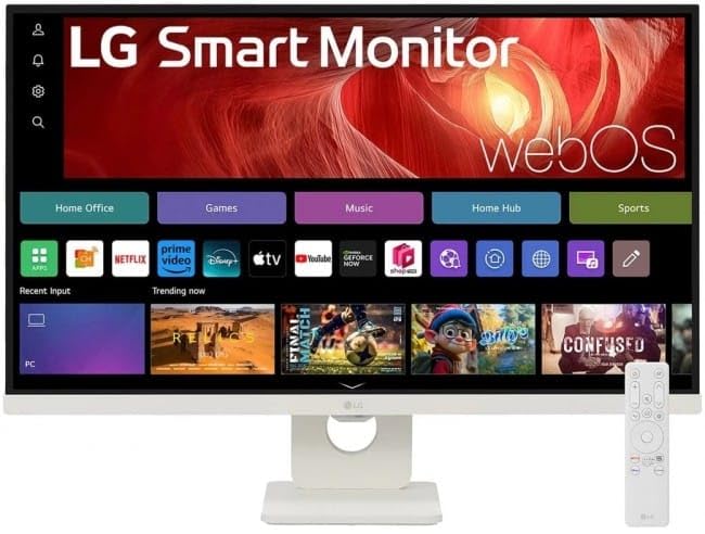 LG 27U731SA-W MyView Monitor 27 Zoll (68,6 cm), IPS-Panel, (3840 x 2160), 60 Hz, 5 ms (GtG), WebOS 24, DCI-P3 90%, Neigungseinstellung (Horizontale Achse), weiß