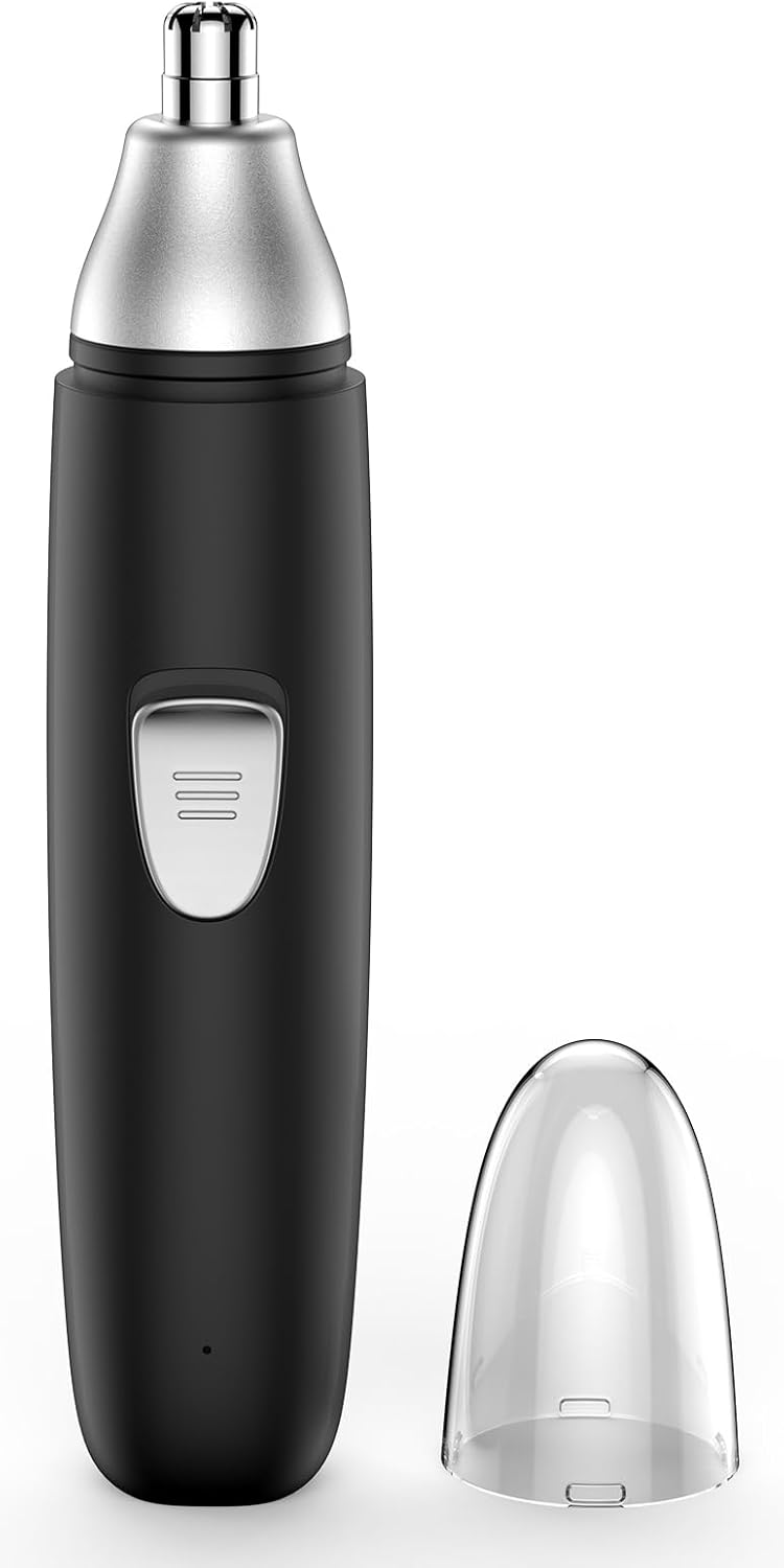 Neushaartrimmer, professionele pijnloze wenkbrauw- en gezichtshaartrimmer, krachtige motor en mesjes met dubbele rand voor soepeler snijden