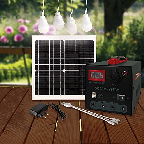 Mauk Solar Power Pack Station | Camping Komplettset mit Ladeadapter | MSP- 15W, 2361, Schwarz