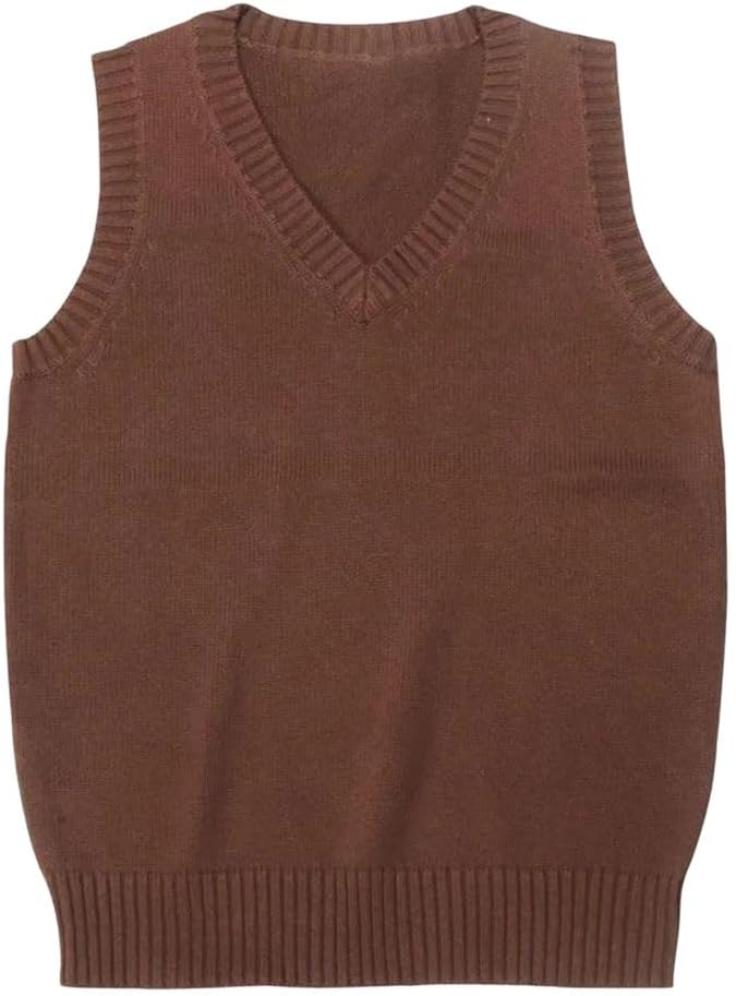 Women's Classic V-Neck Sweater Vest Knitted Sleeveless Tops