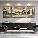 Framed Mountain Wall Art for Living Room, 3 Piece Brown Landscape Painting Prints, Modern Luxury Bright Style Pine Tree Waterfall Artwork for Dining Room,Hallway Office Wall Decor