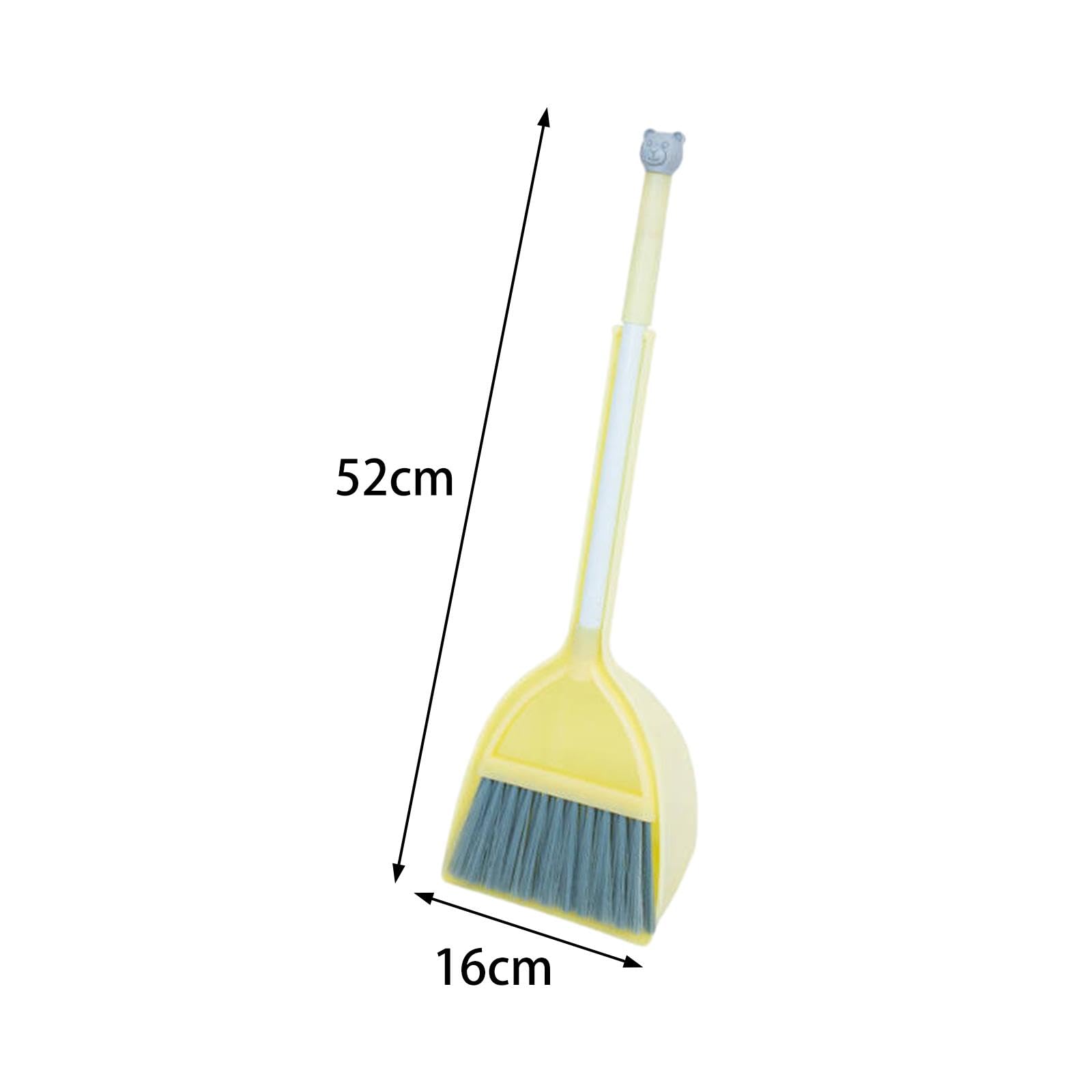 Mini Broom with Dustpan Cleaning Sweeping Play Set Little Housekeeping Helper Set Kids Valentines Gifts for Girls Boys, Yellow