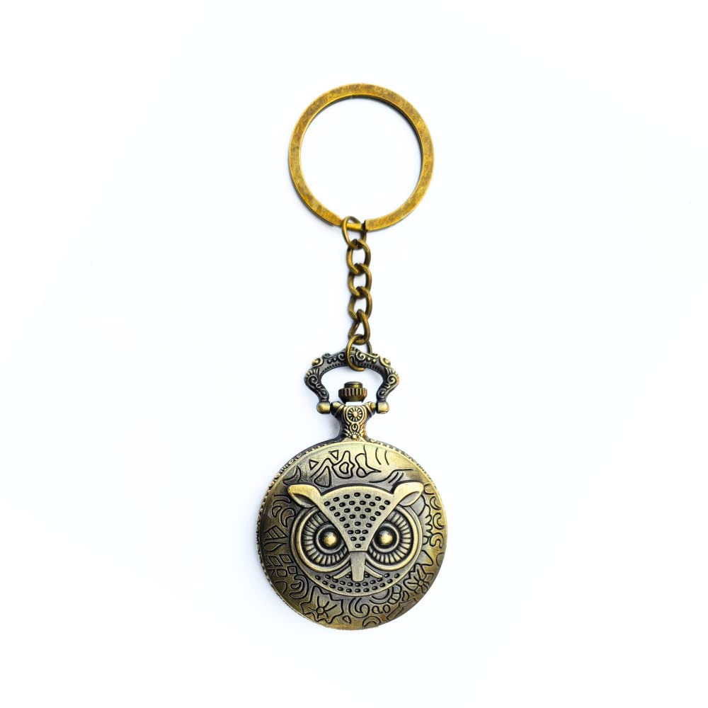 Cute Owl Pocket Watch Clock Keychain Metal | Marvel Avenger Keychains | Antique Style Classic Keychain | Anti-Rust Retro Vintage Pocket Watch Gift Keychain for Men,Boys, Girls, Bike,Friend, Sister-image-38