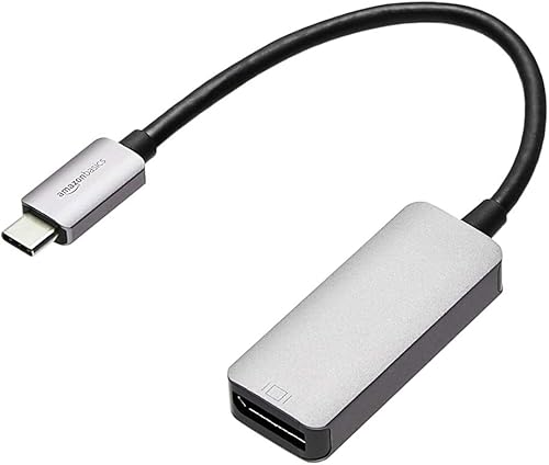 Tienda Basics Adaptador USB-C a DisplayPort de aluminio (4K a 60Hz), compatible con Thunderbolt 3