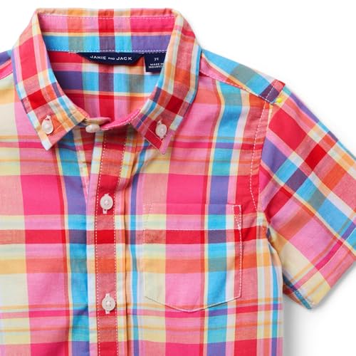 Janie and Jack Boys Madras Pink Plaid Top (Toddler/Little Big Kid)3