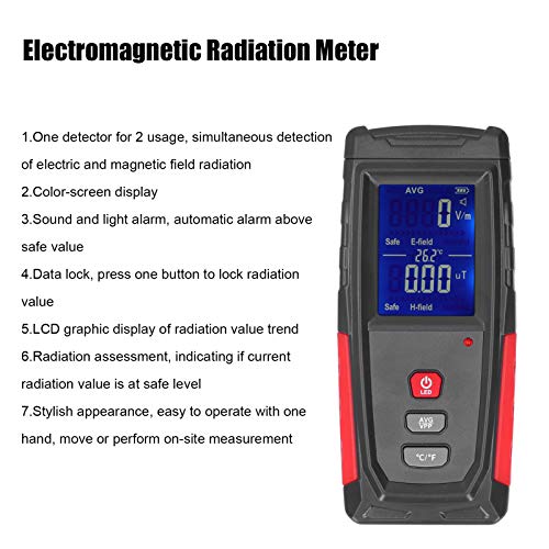 Detector de radiação eletromagnética, com alarme de som e luz Testador de radiação eletromagnética,