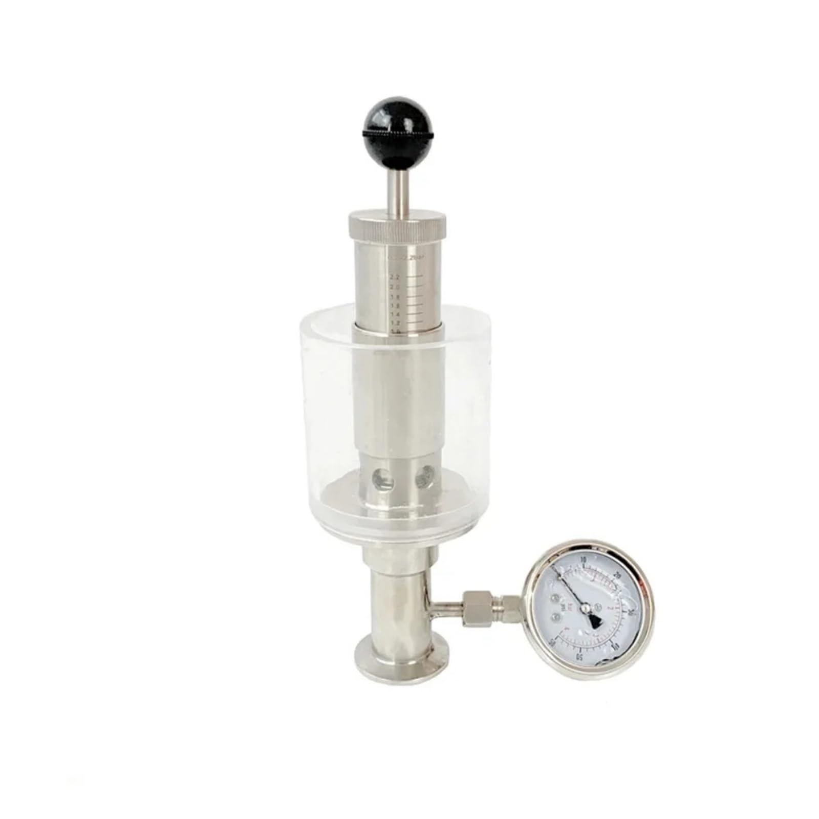 Collier de Serrage 1,25" (32 mm) OD 50,5 mm Soupape surpression Variable SS304, manomètre 0,4 MPa