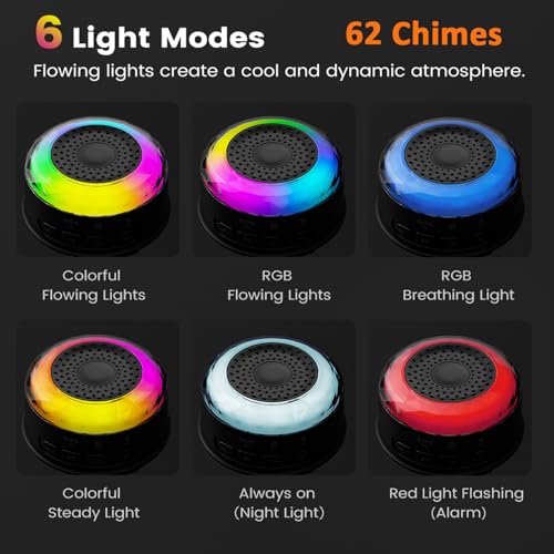 Image of Wireless Doorbell with Safety Alarm & Night Light for Home and Office, Upto 350M Range with 62 Chimes, Diamond Shape, 6 RGB LED modes, 4 Level Volume, Calling Bell (Transmitter & Receiver)