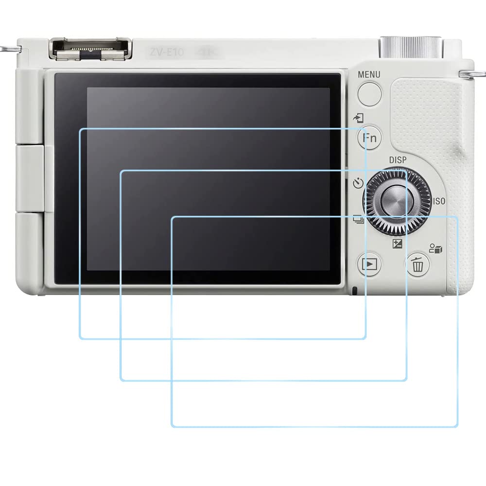 ZV-E10 and ZV-1 Camera Screen Protector for Sony ZV-E10 and ZV-1 Digital Camera, Fire Rock Ultra-Clear 9H Hardness Tempered Glass Cover for ZV-E10 ZV-1-3Packs