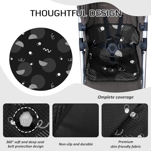 Image of INFANZIA Dry Seat, Car Seat Protector Waterproof Carseat Liner Potty Training Toddlers, Baby and Infants, Piddle Pad for Carseats Strollers (Geometric Black, 2 Packs