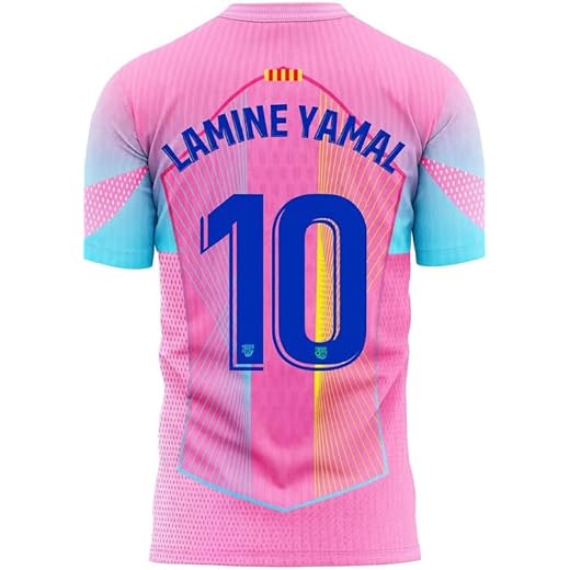 Barcelona Pink Half Sleeve Jersey Lamine Yamal 10