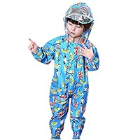 duxyoz Kids Raincoats, Children Puddle Suit, Girls Waterproof All In One Rainsuit Hooded Lightweight Breathable Onesie Rainwear Full Zip Windproof Outdoor Portable Toddler Muddy Suit 1-3 Years