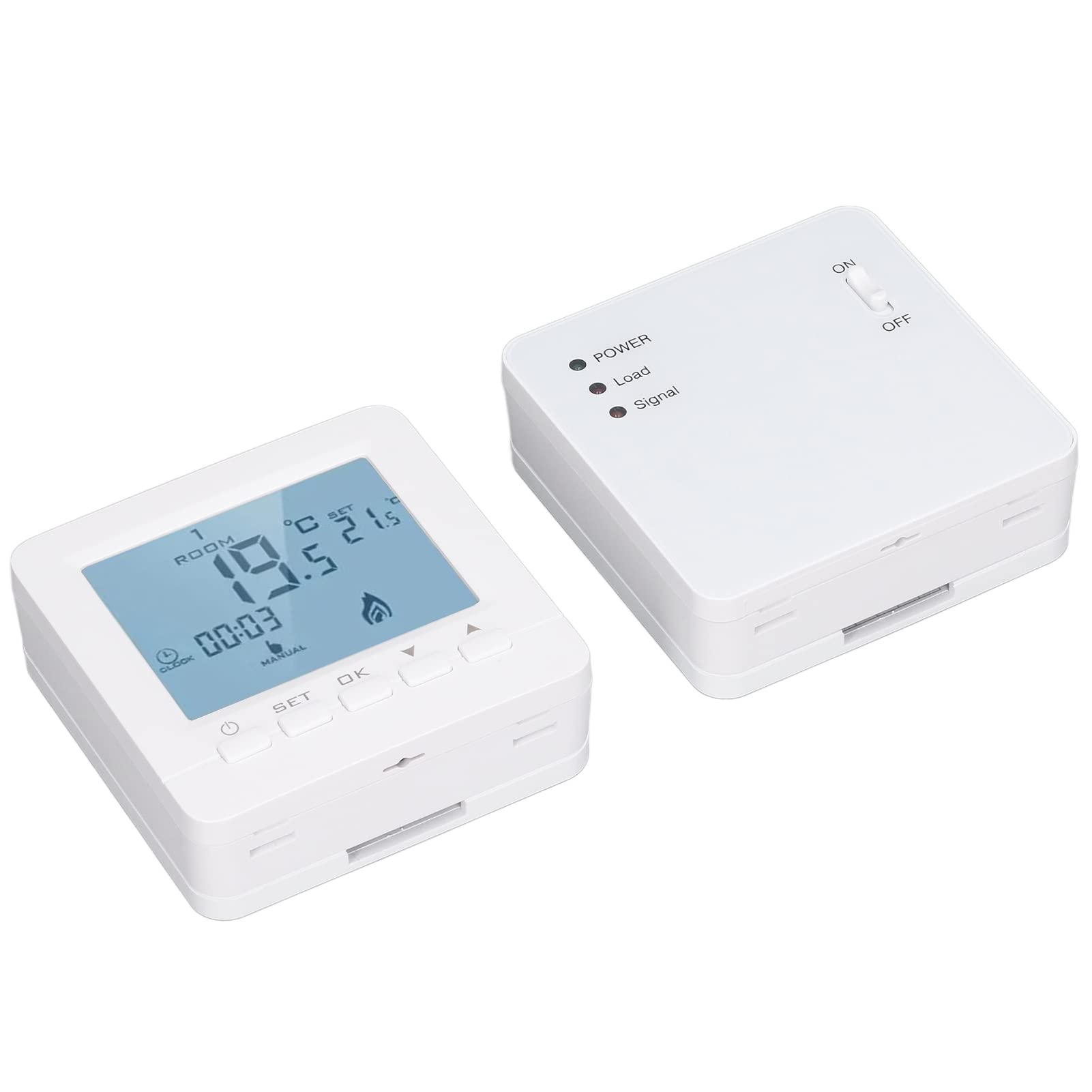 Regolatore di Temperatura Wireless, Termostato RF Programmabile AC230V Modalità Vacanza per Appartamenti