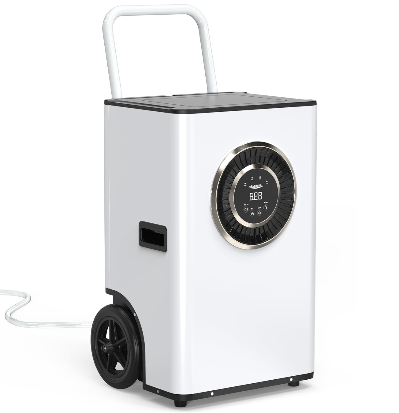 145 PPD Portable Commercial Dehumidifier with Pump for Water Damage by ALORAIR – Large, 145.0 pints, Metal, White, Model Sentinel Elite 60X