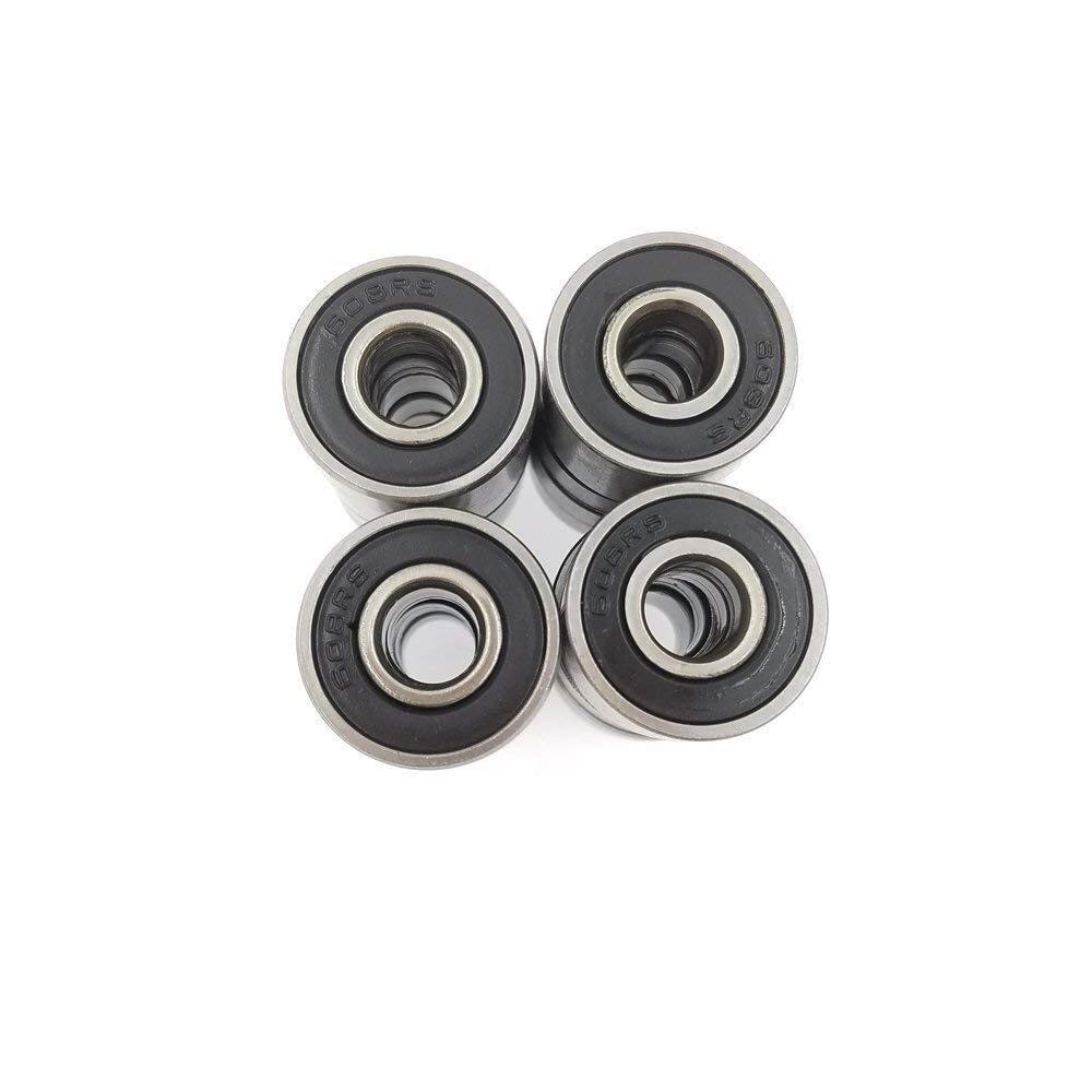 100pcs 608-2RS Cuscinetto da Skateboard, Cuscinetti a Rotazione Nero/Rosso/Blu, 8x22x7mm (Colore : Red)