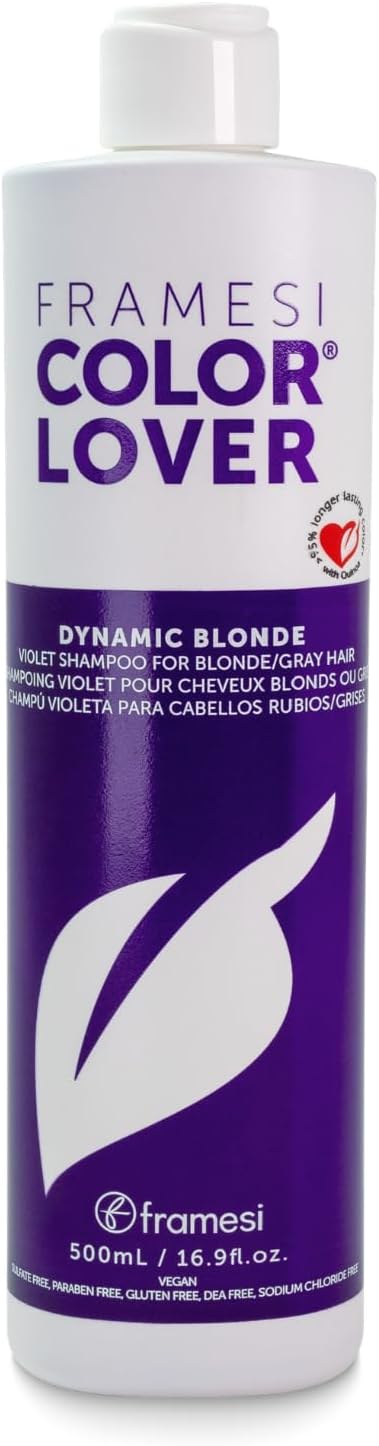 FRAMESI Color Lover Dynamic Blonde Purple Violet Shampoo for Color Treated Hair, 16.91 Fl Oz