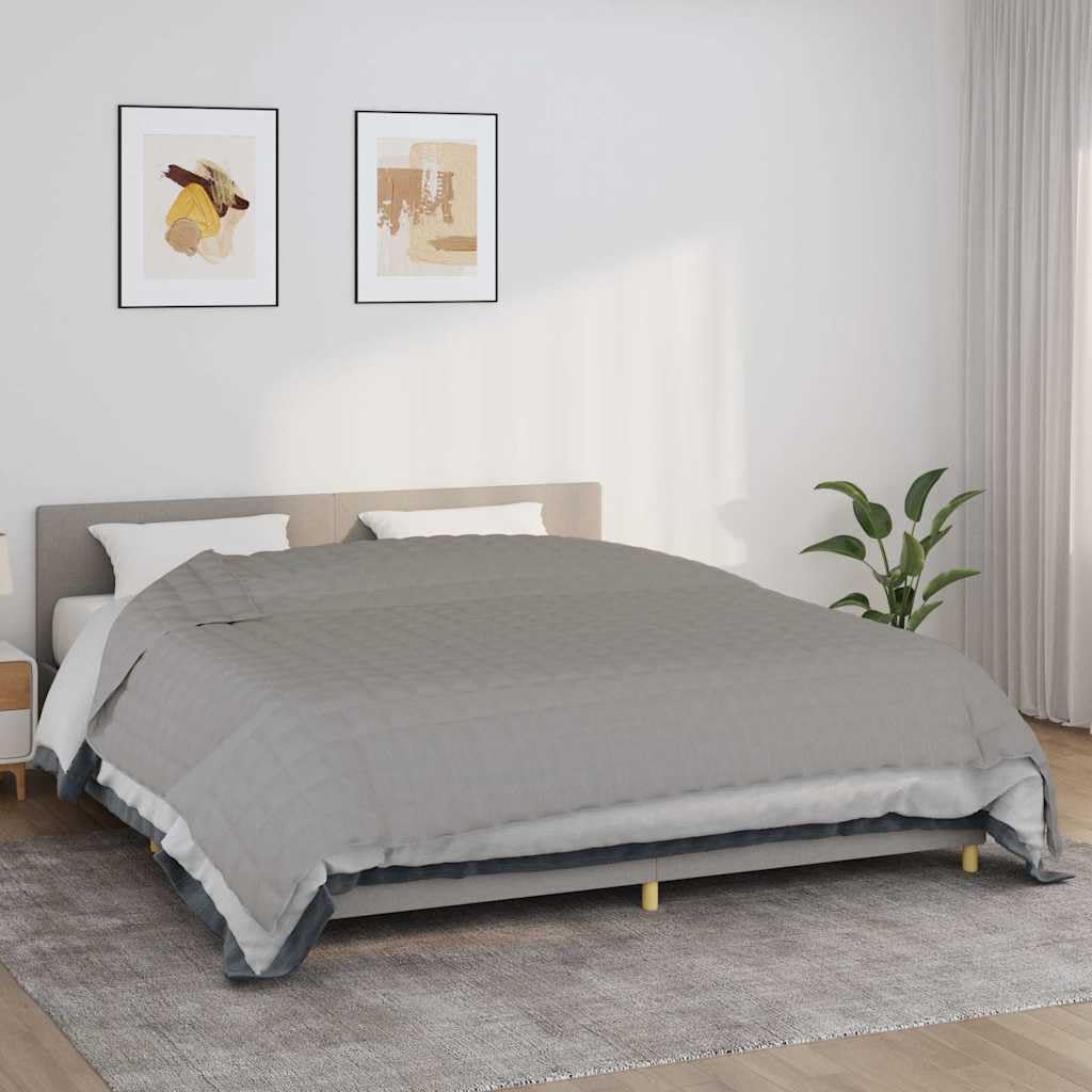 Coperta ponderata grigia, 220 x 260 cm, 11 kg, tessuto di cotone con imbottitura in perle di vetro, trapunta traspirante per camera da letto, soggiorno, camera degli ospiti, comoda coperta