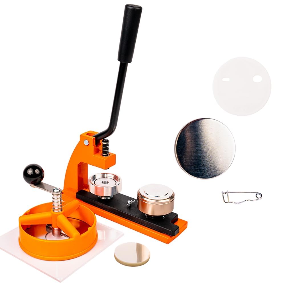 Maquina Hacer Chapas 58mm | Maquina Chapas con 500 Chapas | Maquina de Chapas con Cortador Circular | Intercambiable con 25mm + 38mm + 45mm + 77mm | Maquina Para Hacer Chapas | Maquina de Hacer Chapas