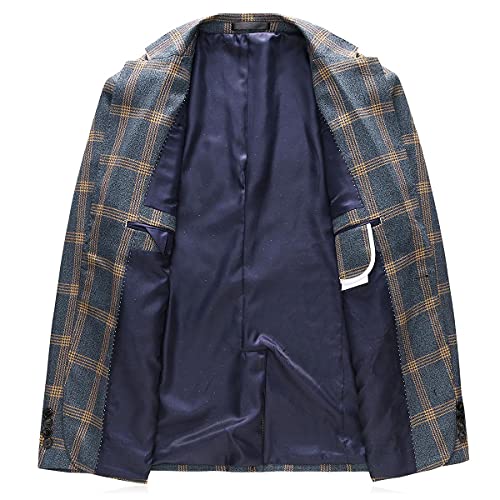 Mens Suits 3 Piece Check Plaid Suit Single Breasted One Button Jackets Formal Dress Party Prom Tuxedo Suits Blazer Set4