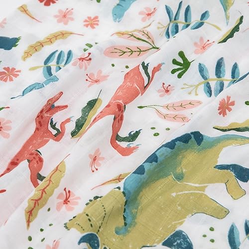 Image of Little Unicorn Standard Pillowcase 2 Pack | Super Soft & Breathable Muslin Fabric | Snug Envelope Closure | for Crib and Toddler Bed (Boho Dino)