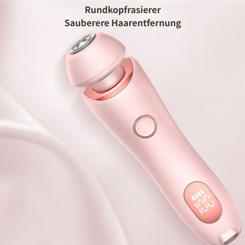 Boulina Glisse Pro Rasierer Damen, Glisse Pro Haarentferner Boulina, Komfortabler Elektrischer 2-in-1-Damenrasierer, Wasserdichtes Haarentfernungsgerät für Nass- und Trockenanwendungen (Rosa)