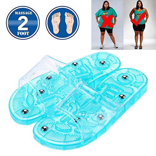 POEO Zapatillas de Masaje/Terapia magnética - Acupresión, Mejorar la circulación sanguínea, Caminando/Bañarse/Playa - Unisex (Azul),M