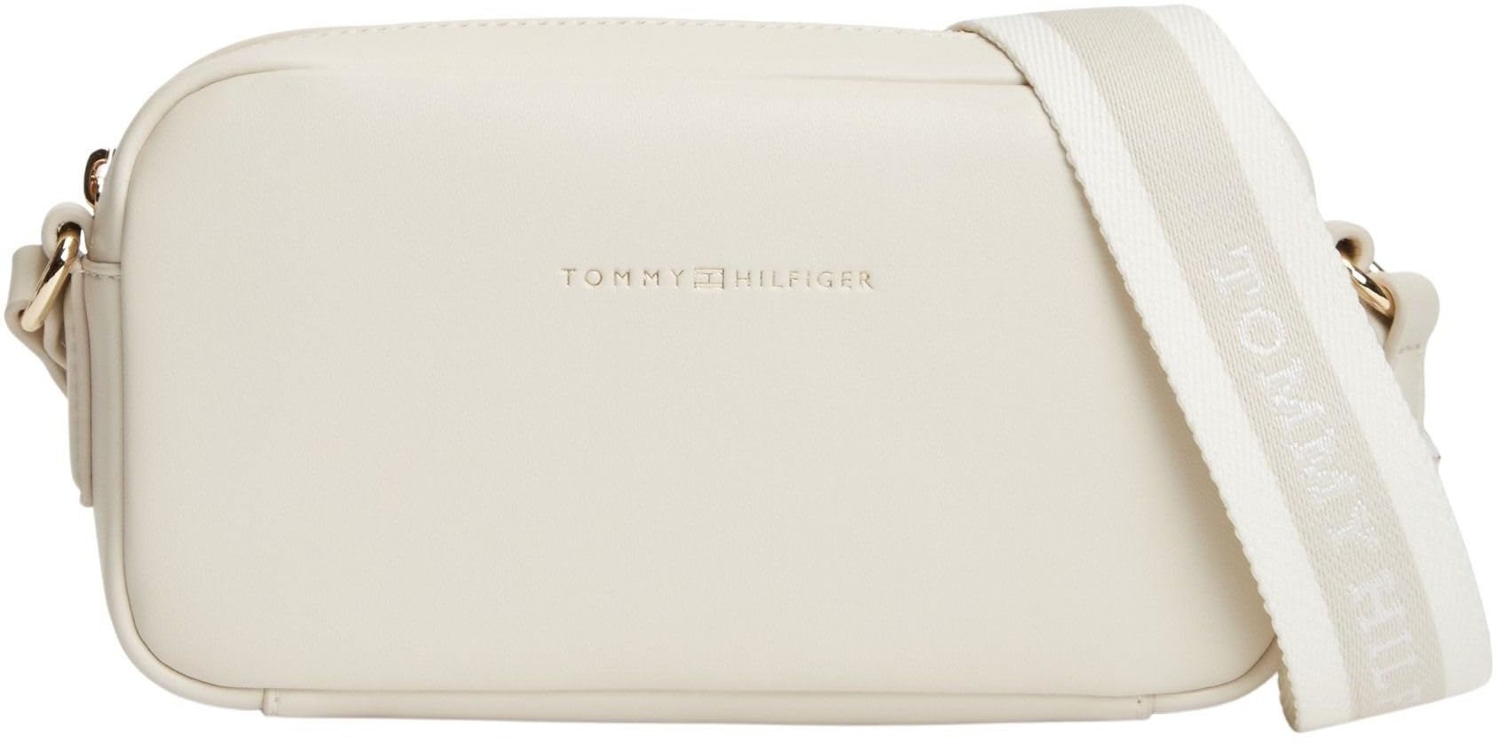 Tommy Hilfiger Damen-Umhängetasche Th Essential Camera Bag Aw0aw18370 | Beige (Soft Cream)