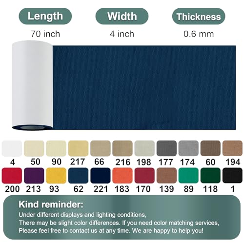 Image of Linen Canvas Repair Tape, 4 inch x 63 inch Blue Waterproof Self-Adhesive Patch for Outdoor Gear, Durable and Weatherproof Fabric Tape for Boat Covers, Tents, Sofas, Sun Shades, Awnings, and Lounge Chairs