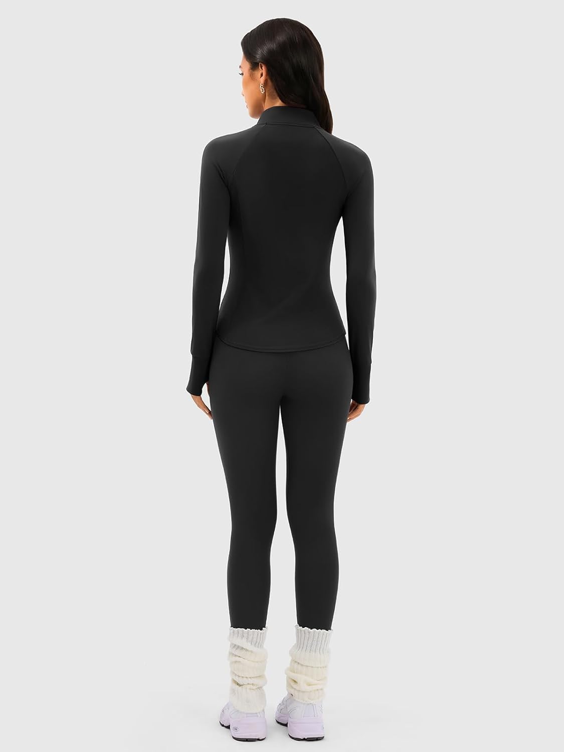 Workout Jackets for Women, Zip Up Athletic Jacket Slim Fit Running Tops with Pocket & Thumb Holes - Image 5