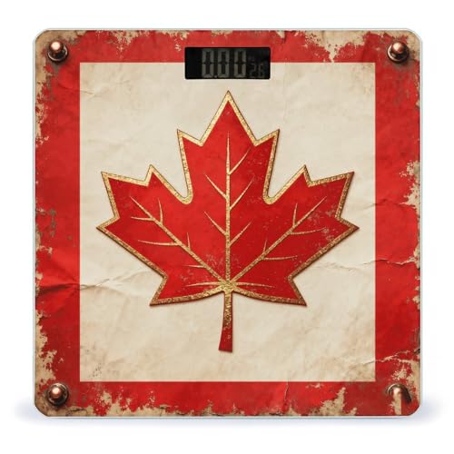Báscula Digital de Baño Bandera Vintage de Canadá 400Lb miniatura 1