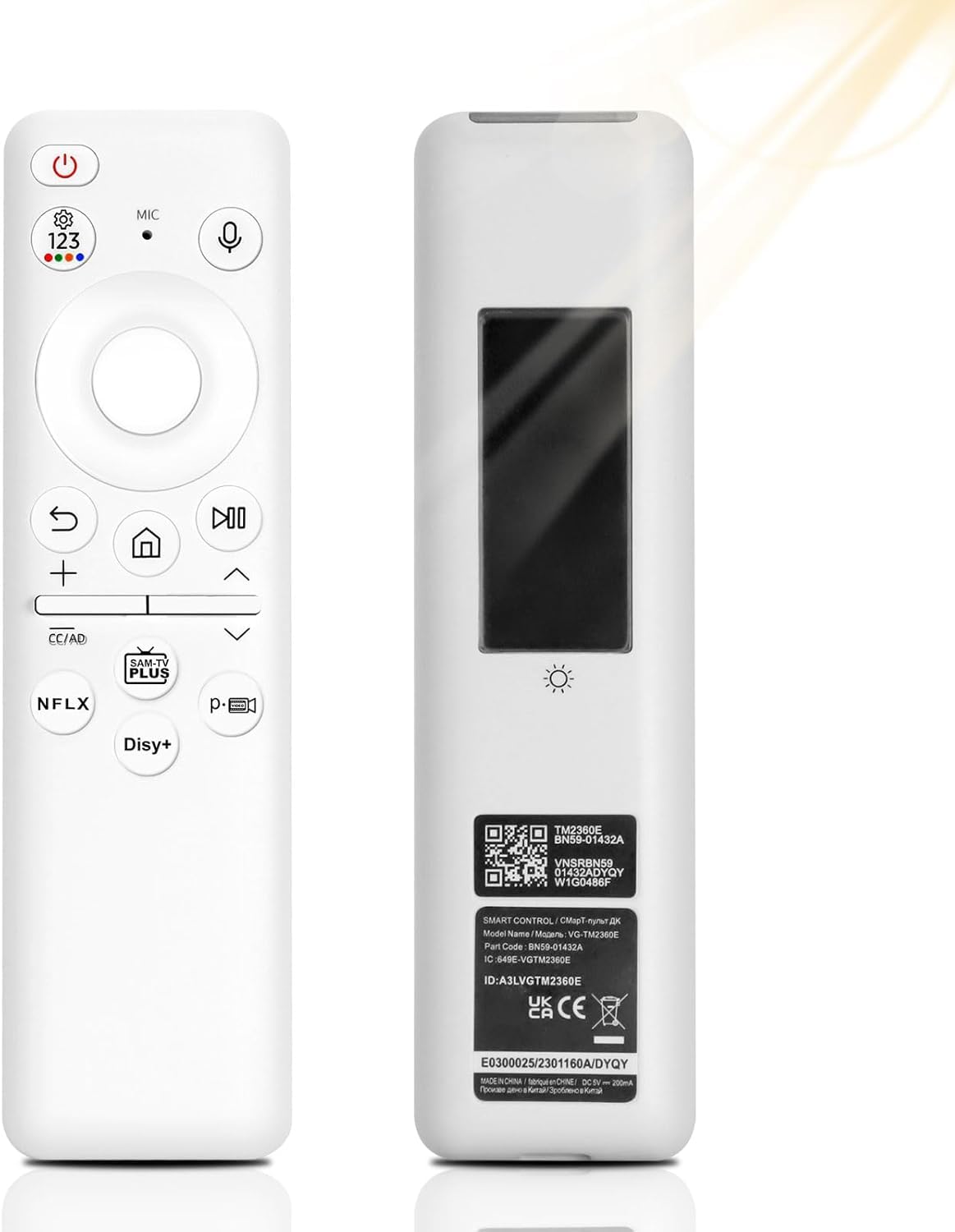 Original Replacement Remote Control for Samsung, Solar Charging Voice Remote Control, Universal Remote Controls for Samsung TVs Compatible with Samsung Neo LED Smart