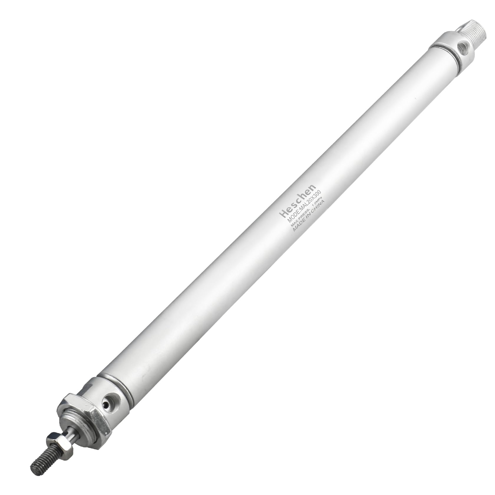Heschen Silver Pneumatic Slim Air Cylinder Mal 20-300 Pt1/8 Port 20Mm Bore 300Mm Stroke Double Acting