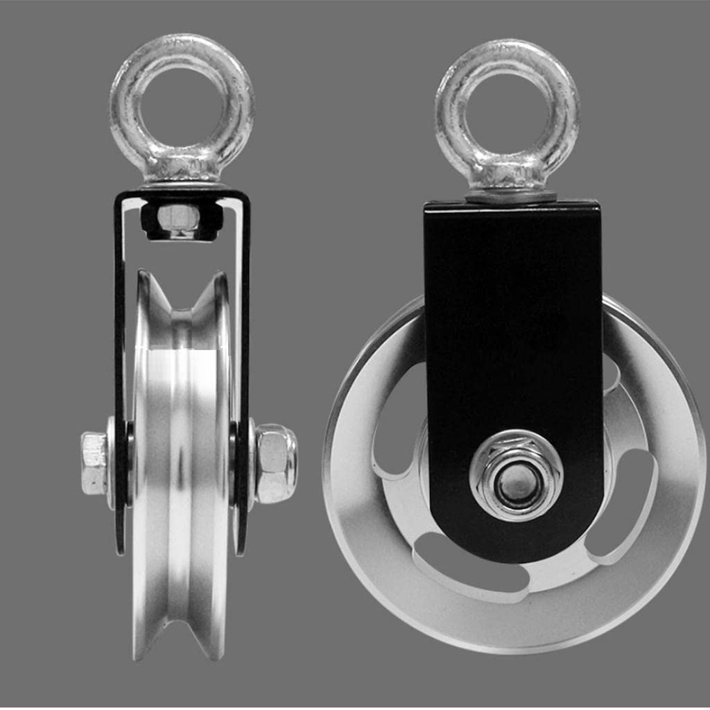 Fitness Cable Build de Polea Giratoria Bloque de Elevación con Rueda Única Cuerda para Entrenamiento de Antebrazo Gancho Y Correa Fijadora Al