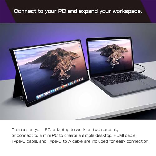 Image of Prometheus-Monitor Premium Smart Portable Monitor 1080P FHD Anti Blue Light Non Glare Screen,Second External Display with Magnetic Cover & Cable, UQ-PM (14 inch (Standard))