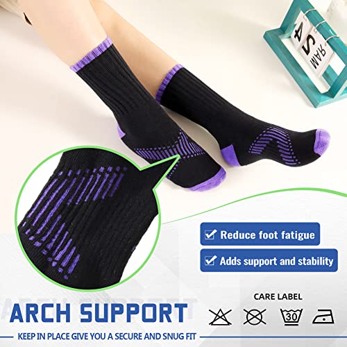 Seeyan Kids Socks Boys Crew Athletic Half Cushioned Cotton Sport Running Arch Support Breathable Socks 6 Pairs  thumb #2