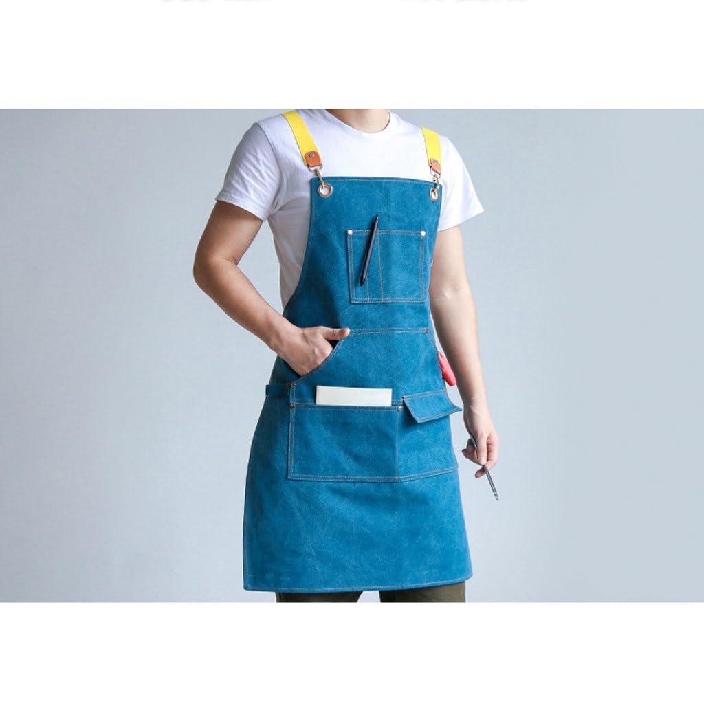 NEBE Delantal de camarero Delantal de lona a la moda for hombres y mujeres, jardinería, carpintería, cerámica hecha a mano, peluquería, manicura, pintura, ropa de trabajo Delantales Delantal