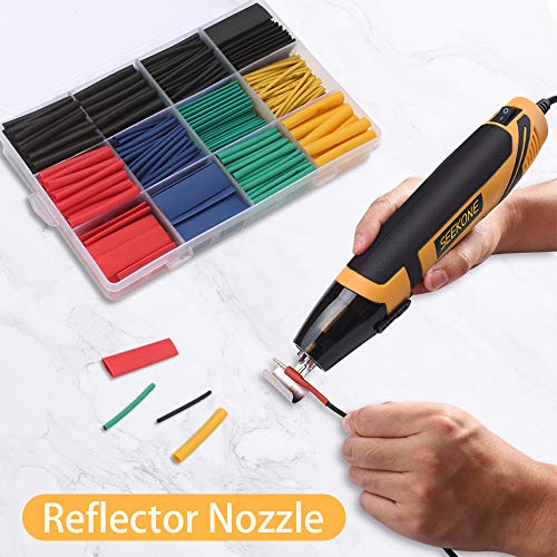 SEEKONE-Mini-Heat-Gun-350W-662-350-Fast-Heat-Handheld-Hot-Air-Gun-Tool-with-Reflector-Nozzle-and-49Ft-Long-Cable-Overload-Protection-for-Craft-Embossing-Shrink-Wrapping-and-Stripping-Paint
