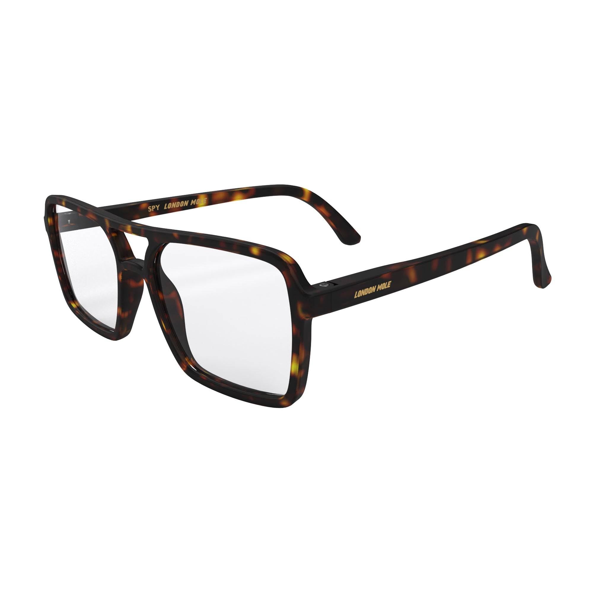 LONDON MOLE® Spy gafas de lectura | Cool lectores de piloto en forma de cuadrado | Unisex para hombres y mujeres | Bisagras de primavera