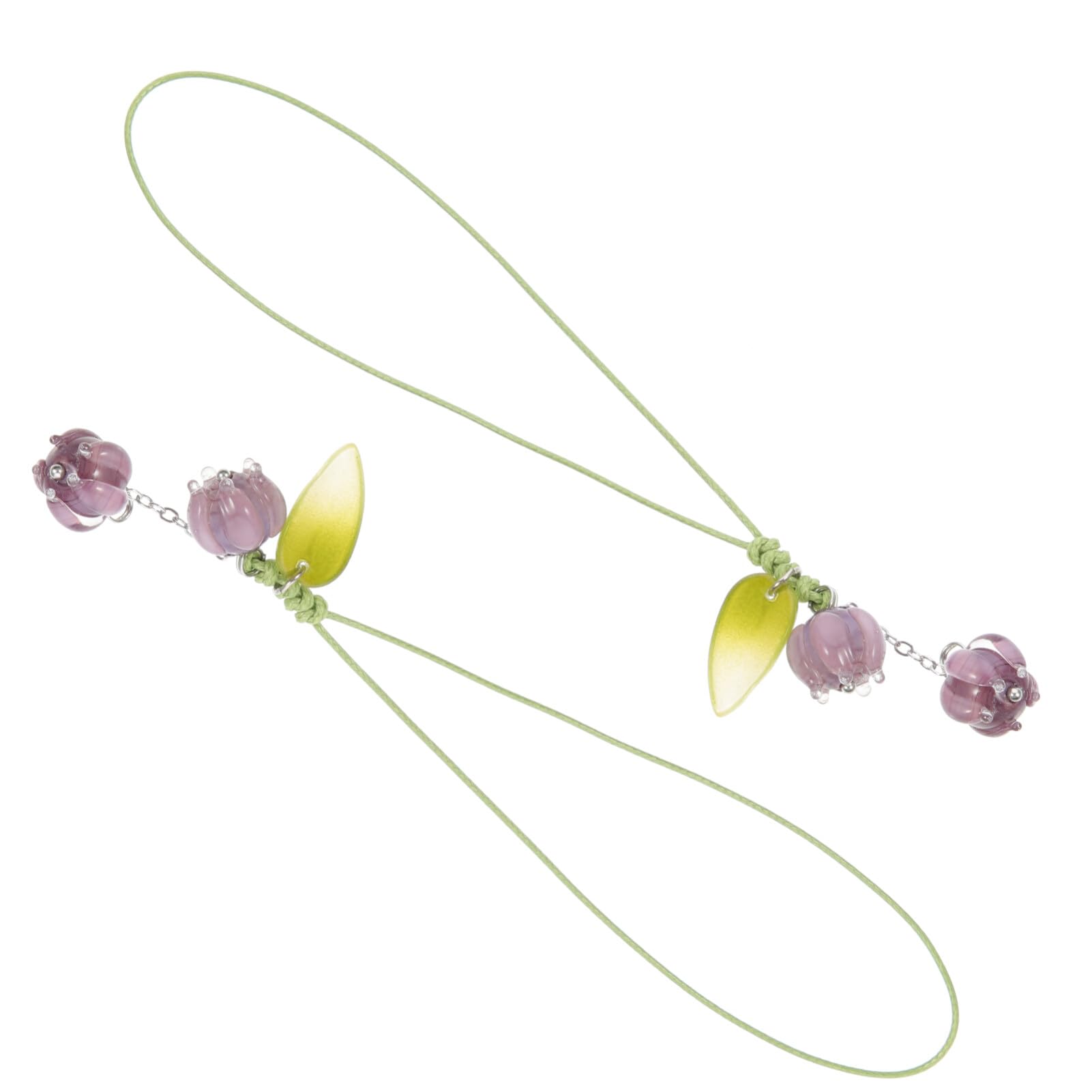 Sewroro 2pcs Flower Phone Charm Flower Pendant Phone Lanyard Cute Tulip Hanging Phone Pendant for Purse Backpack Wallet (Purple)