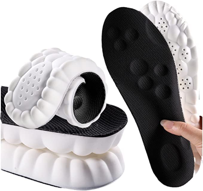 4d Insoles-4D Cloud Technology Insole-4D Memory Foam Insoles Breathable Sweat Shock Absorption Insoles Super Soft U-Shape Memory Foam Sports Insoles (41-42, Black)