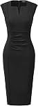 Allegra K Sheath Robe Pencil Work Robes de bureau professionnelles sans manches pour femme