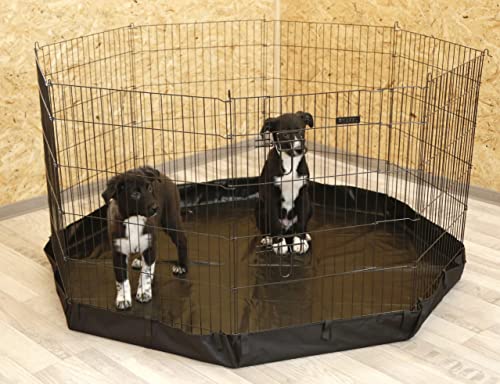 Kerbl Kleintiergehege (ø 143 cm, 8 Zaunelemente je 57 x 78 cm, Metall pulverbeschichtet, Gitterabstand 3 cm, Welpenauslauf, beliebig erweiterbar) 81715