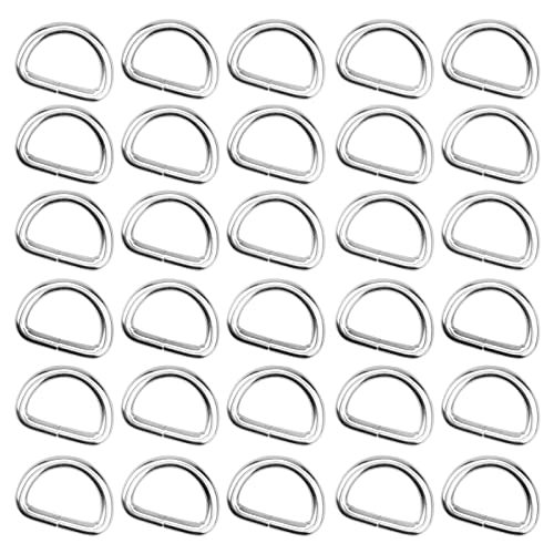 YapitHome 30 Piezas Anillo en D de Metal Anillas en Forma D para Accesorios de Bricolaje, Collar para Mascotas, Bolsa de Equipaje,Mochila, Hacer Bolso de Mano Cover