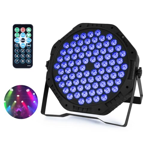 La Mejor Selección de Luces de sonido los más solicitados. 47 TRIXTER Luces De Escenario RGB 84x3W LED Activadas Por Sonido, De Discoteca, Audio Ritmico Par Control DMX-512, DJ Estroboscópicas Para Club Fiestas, Control Remoto 1PZ