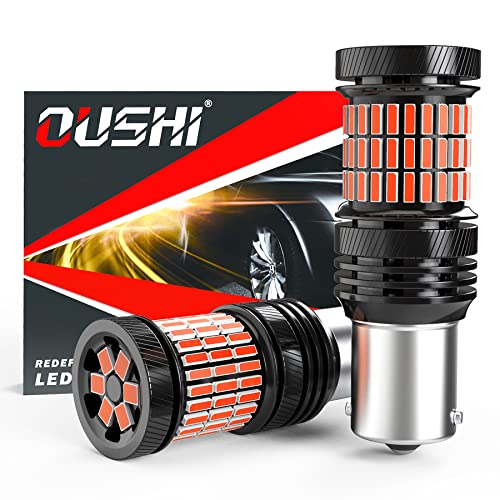 1156 BA15S Ampoule LED, OUSHI P21W 7506 1003 Ampoule LED Extrêmement Lumineux 4000LM 12V-24V 21W Remplacement Feu De Freinage Feu Antibrouillard Arrière, Rouge brillant (Lot de 2) Cover