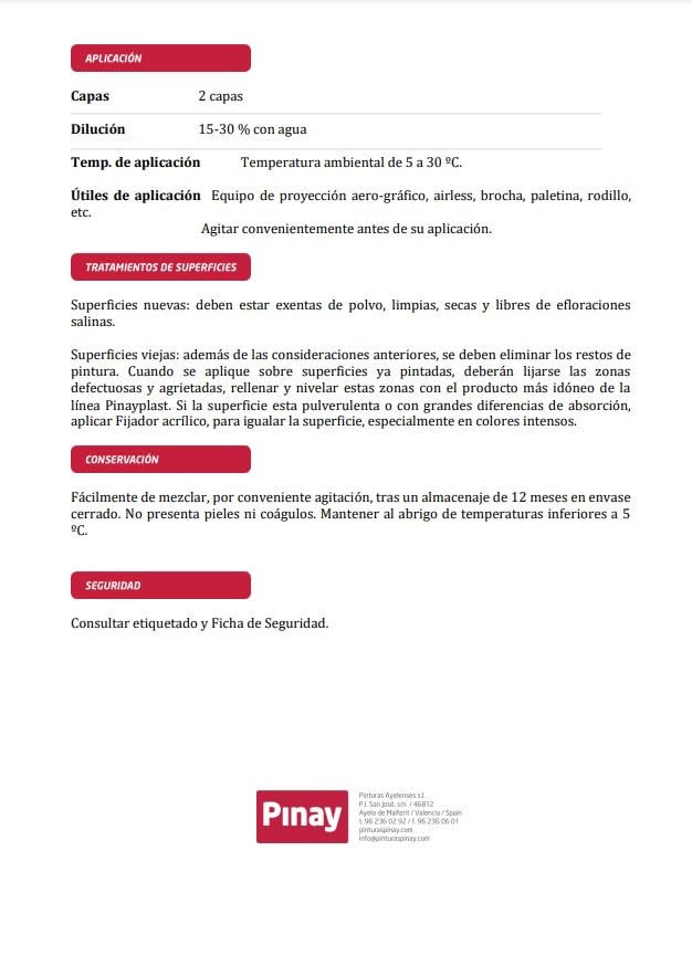 PINTURA MATE 100 PINAY - PINTURA PLASTICA DE USO INTERIOR - ACABADO SEDOSO - ELEVADA CUBRICION (14 L)