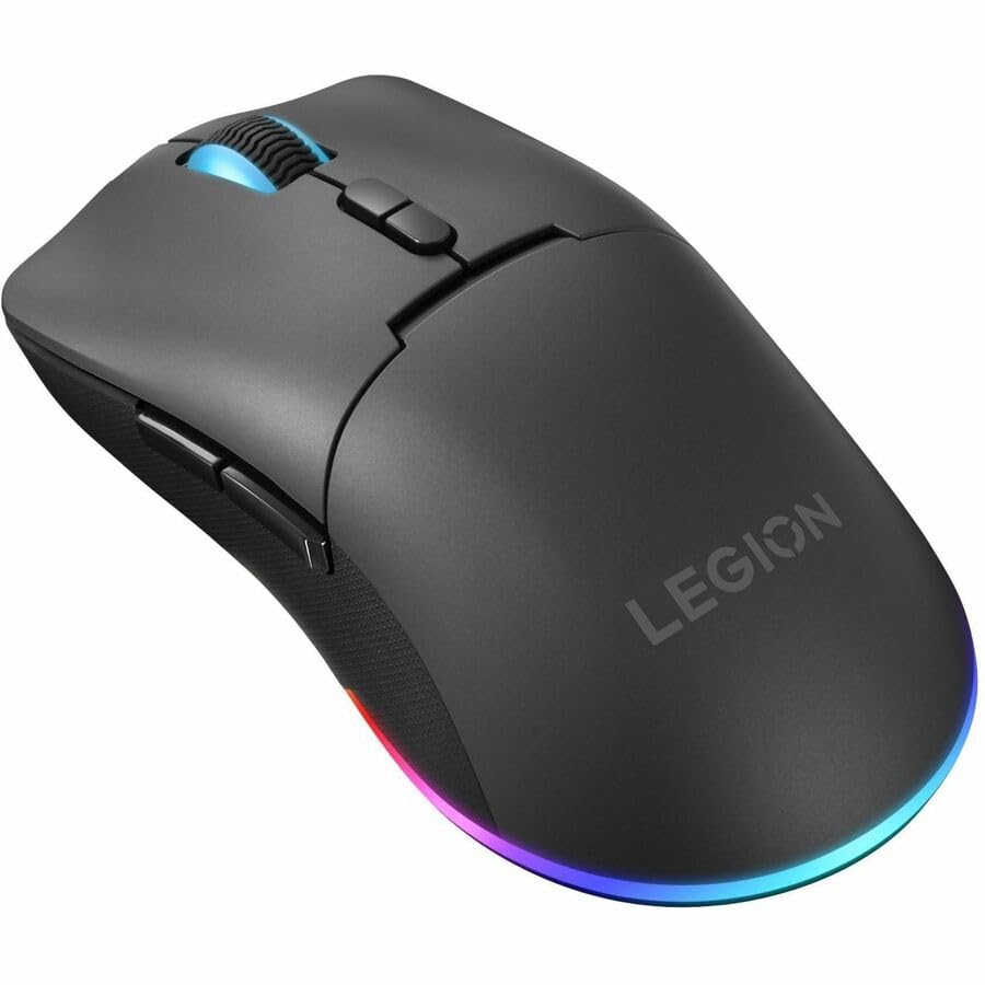 Image of Lenovo Legion M220 Wireless RGB Gaming Mouse, Dual Channel Bluetooth, 2.4Ghz Wireless, USB-C Charging, 5-Level DPI Switch, Symmetrical Medium-Large Size, Black
