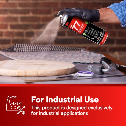 Image of 3M Super 77 Multipurpose Spray Adhesive, Low VOC, Bonds Paper, Corrugated Board, Fabric, Foam, Wood, Clear Glue, 24 floz (Net Wt 18.0 oz), 1 Can